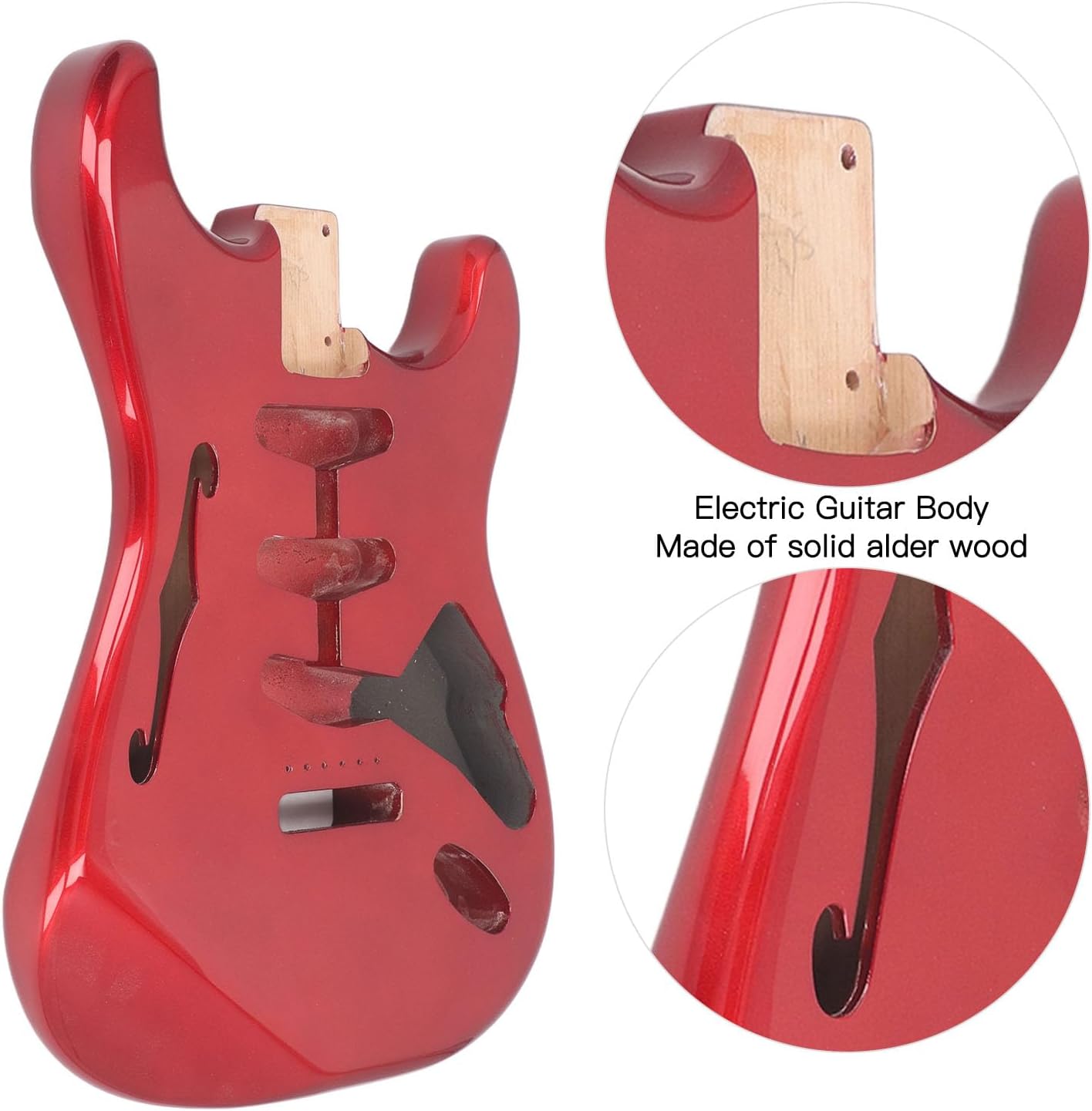 Electric Guitar Body, With SSS Wiring Way Design, Wooden Electric Guitar Body with High Gloss Finish for ST (GSB12ST Red