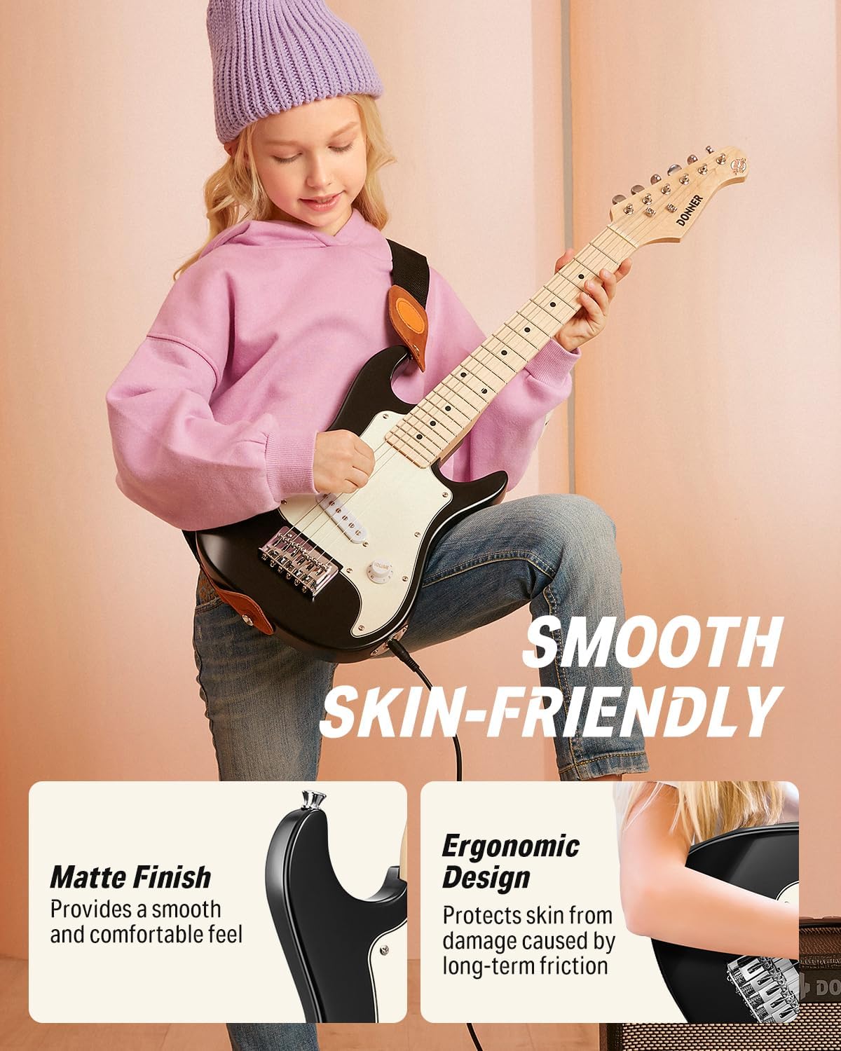 Donner 30 Inch Kids Electric Guitar Beginner Kits -Noise Gate Pedal