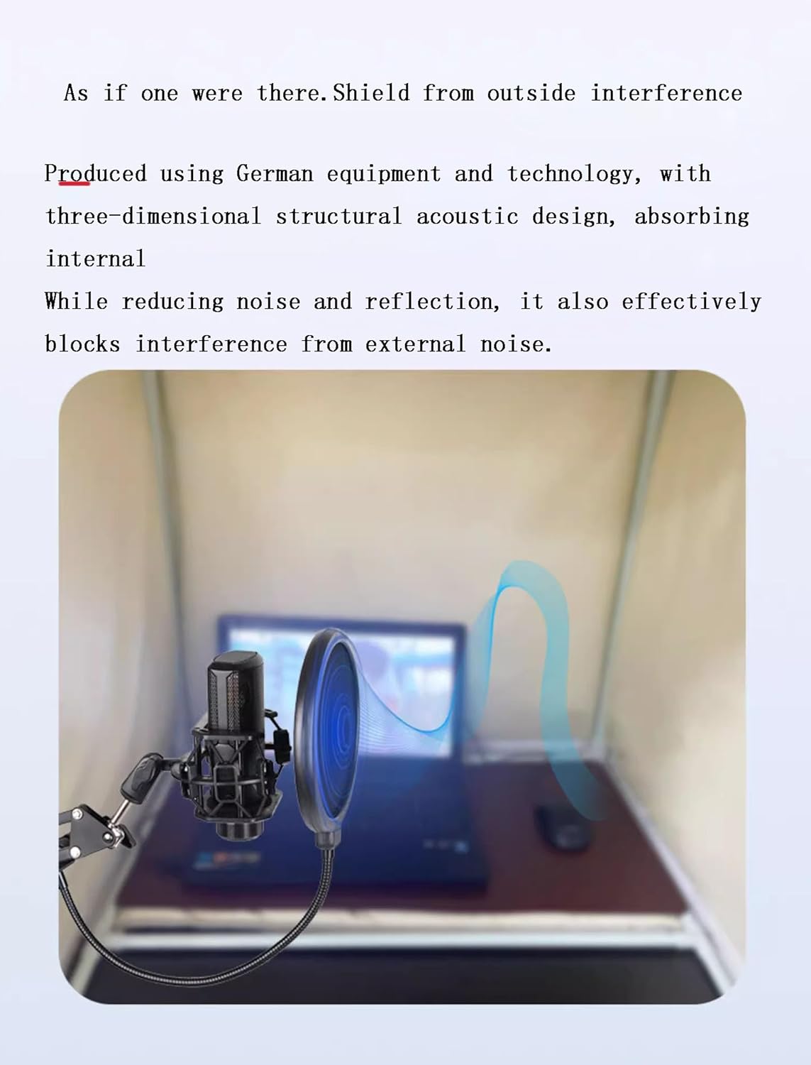 Soundproof Booth, Sound Isolation Room, Desktop Soundproof Cover, Prevents Echo, Foldable Removable, for Microphone Recording