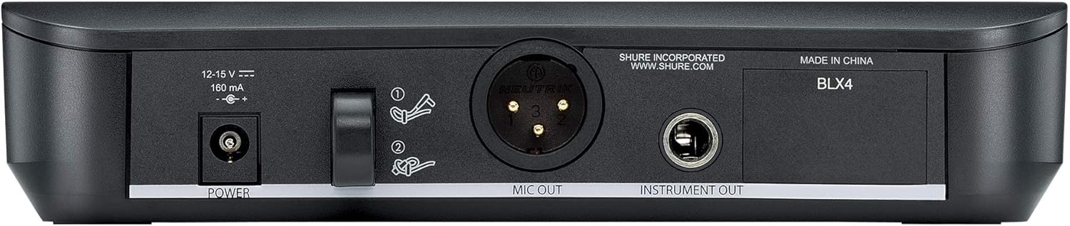Shure BLX4 Single Channel Receiver - for use with BLX Wireless Systems, Transmitter Sold Separately | H11 Band (BLX4=-H11)