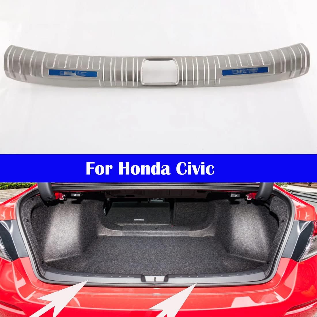 Car Trunk Protection Board Modified Decorative Protection Board Inner And Outer Panels For Honda Civic 2022 2023 (Inner Panel)