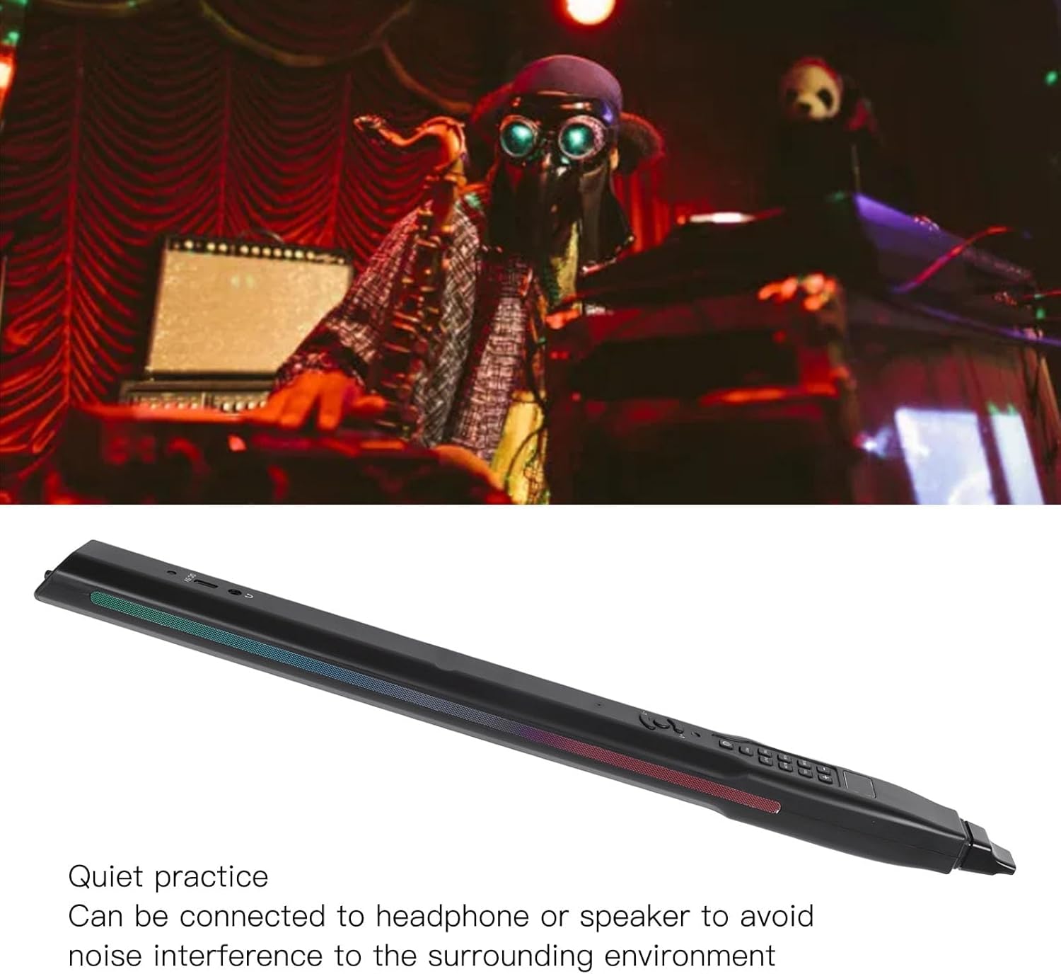 13 Tones Electric Blowpipe Mini Saxophone Electronic Wind Instrument with Low Power Consumption Design US Plug 100‑240V