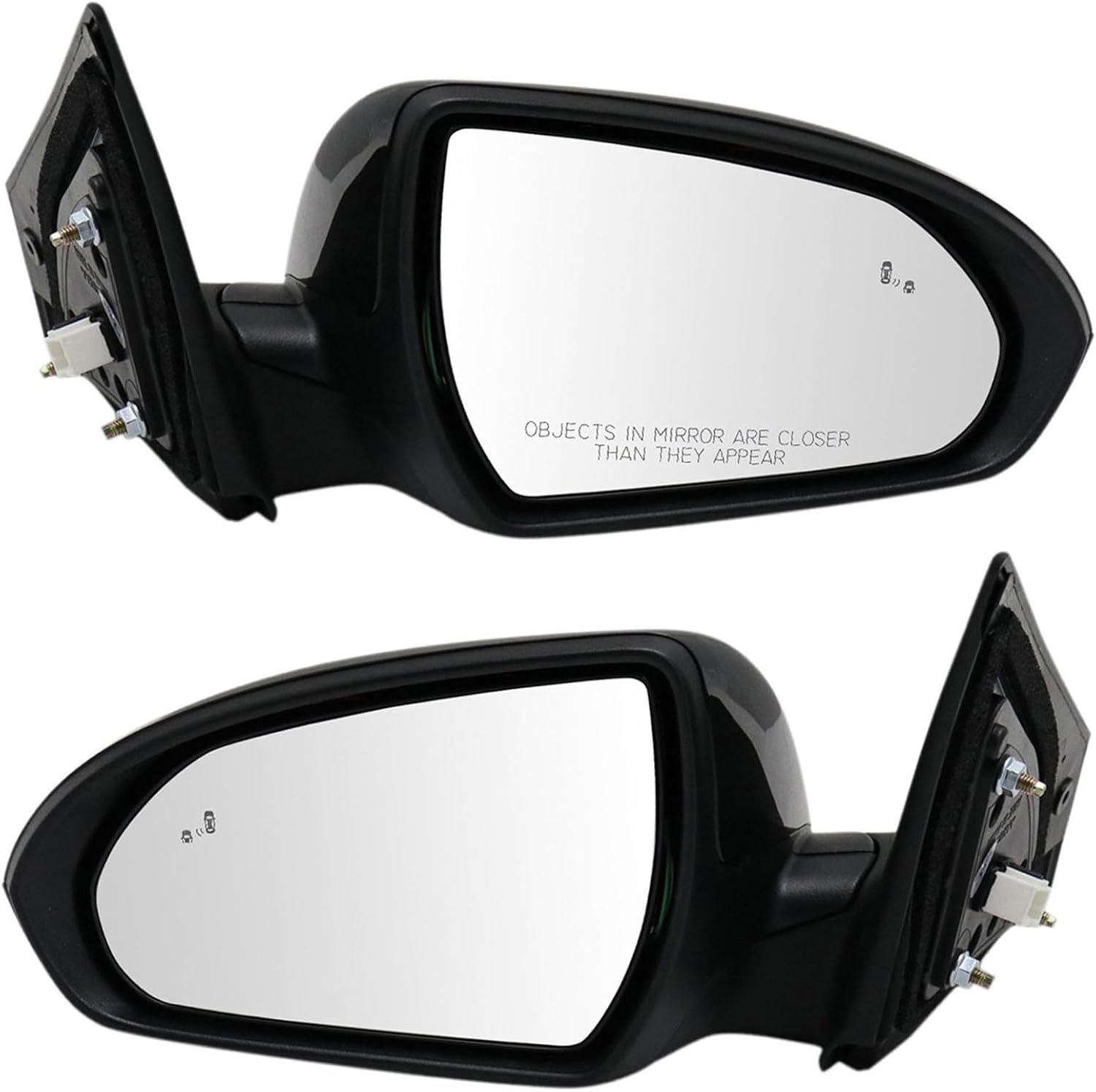 TRQ Driver & Passenger Side Power Heated Mirror Set Paint to Match Manual Folding Blind Spot Compatible with 2017-2020 Hyundai Elantra HY1320226 HY1321226