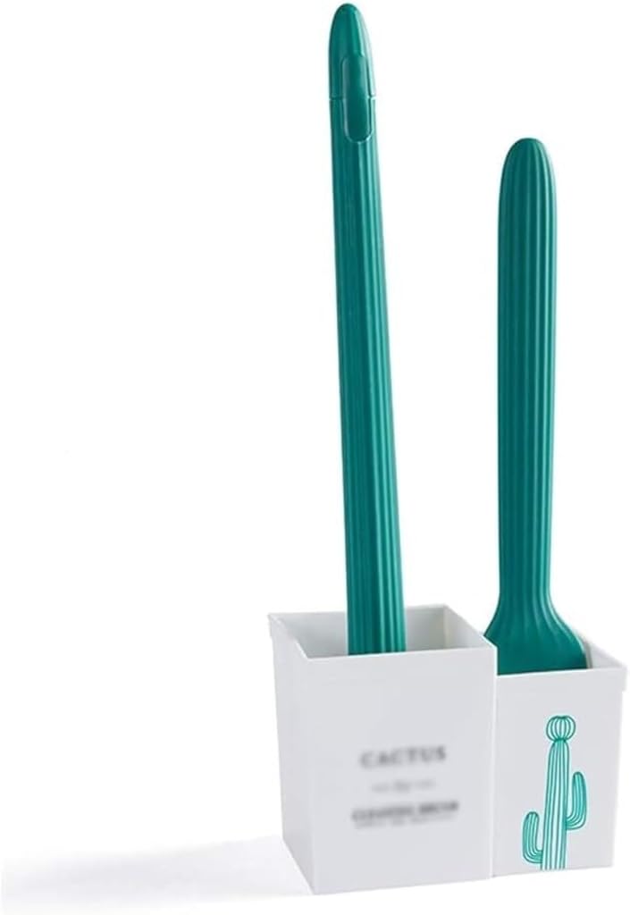 Toilet Brush Toilet Brush Cactus Shape Toilet Brush Long Handle Soft Lavatory Brush Bathroom Cleaning Brush Wall-Mounted Brush Toilet Brush and Holder