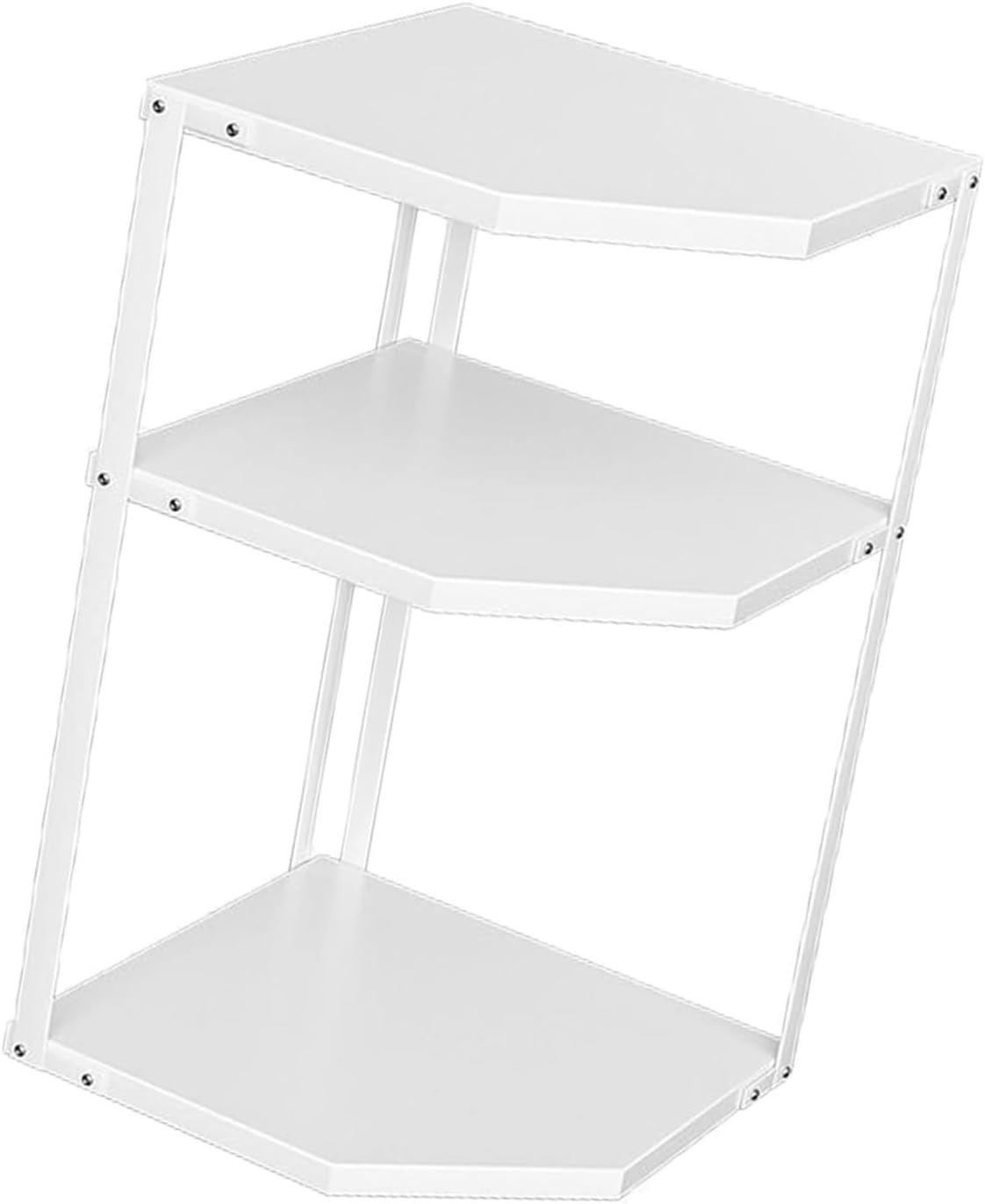 Corner Kitchen Shelf Rack, 3-Tier Space Saving Pot Stand, Carbon Steel Cookware Organizer for Small Spaces