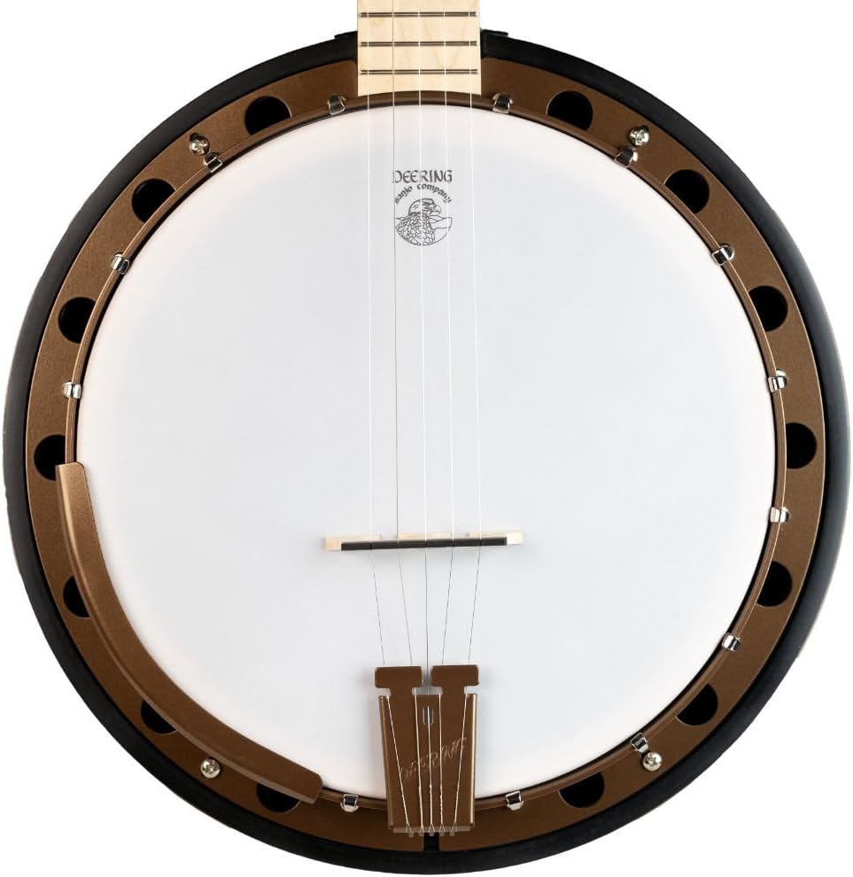 Deering Goodtime Two (2) LEFT HANDED 5-String Maple Resonator Bluegrass Banjo Bronze Powercoat Hardware, Art Deco Inlay with Instrument Alley Hard Case, Tuner, Picks, Bundle