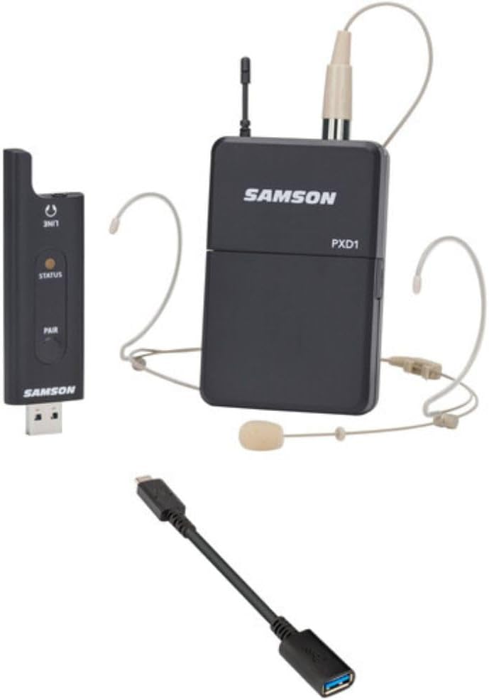 Samson XPD2 Headset USB Digital Wireless System Bundle w/Samson WS5E Qe/Qv Headset Microphone Multi-Color Windscreen 5-Pack Polishing Cloth