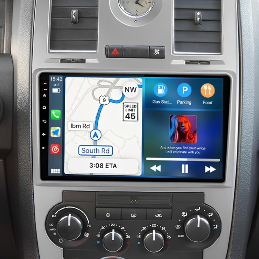 Car Radio Stereo for Chrysler 300C 2004-2007 with CarPlay Android Auto, 9 Inch HD Touchscreen Radio GPS Backup Camera Bluetooth Android 13 Car Radio Receiver SWC WiFi 2+32G