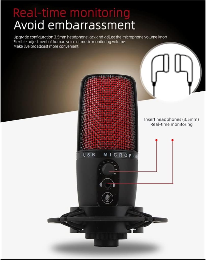 Condenser Recording Microphone with Tripod is Suitable for Computer Studio Microphone Vocal Game Streaming