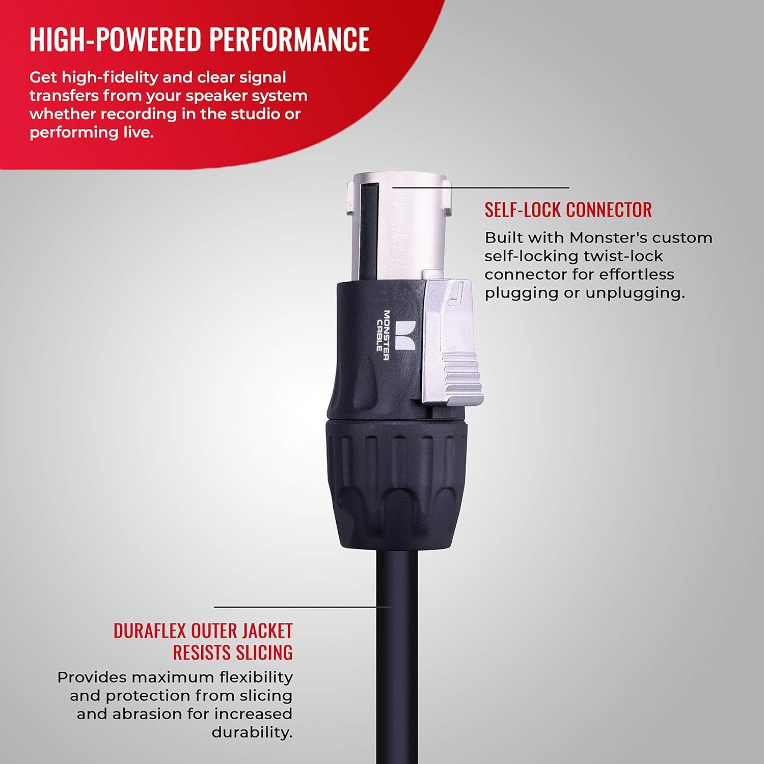 Monster Prolink Studio Pro 2000 Speaker Cable with Speak,On Connectors, 6ft, Speak,On Plugs