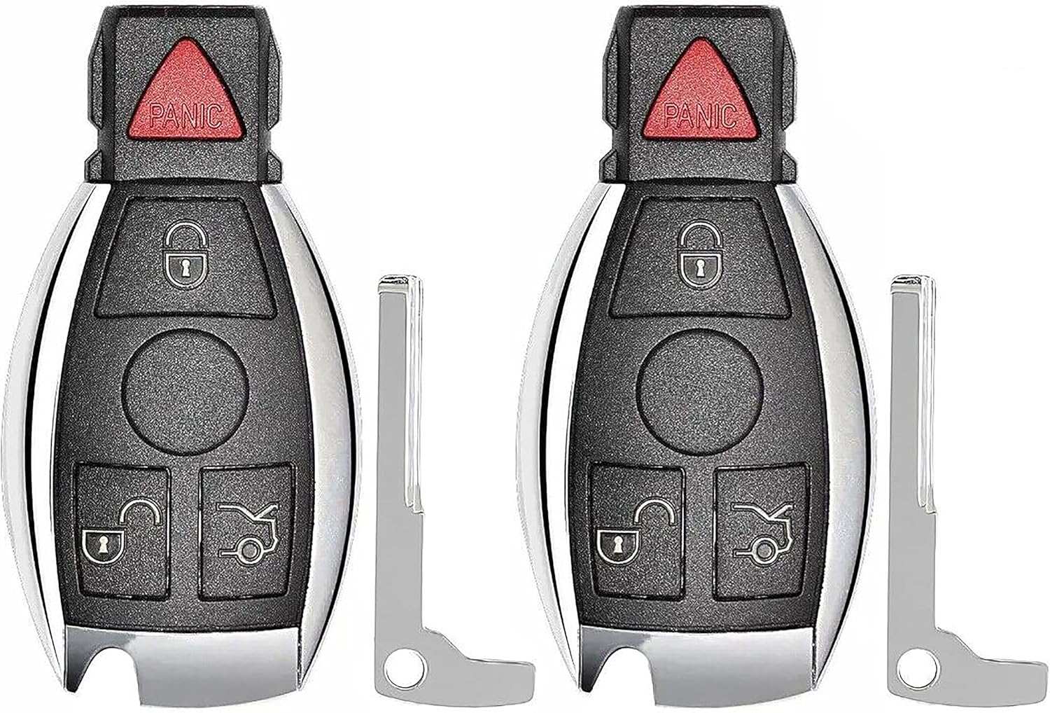 2X New Replacement Remote Key Fob Compatible with & Fit for Mercedes Vehicle (Read Description) - MPN IYZDC07-01 Black