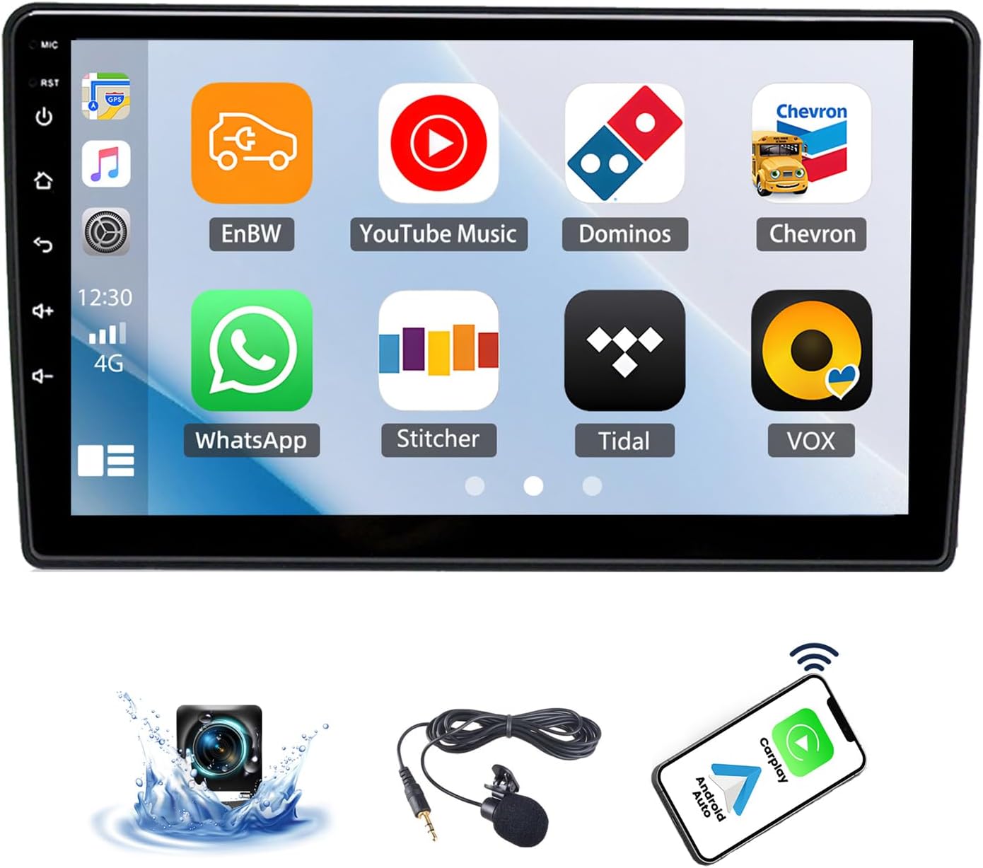 2+32G Android 14 Car Stereo Compatible with Ford Transit Custom 2020-2024 Radio Upgrade 10 Inch Touch Screen with Wireless Carplay Android Auto AHD Backup Camera Mirror Link GPS SWC WiFi FM