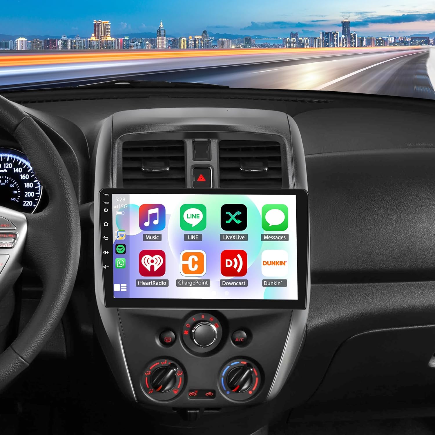 4+64G Android 14 Car Stereo Radio Upgrade for Nissan Versa Sedan 2015 2016 2017 2018 2019, 10.1