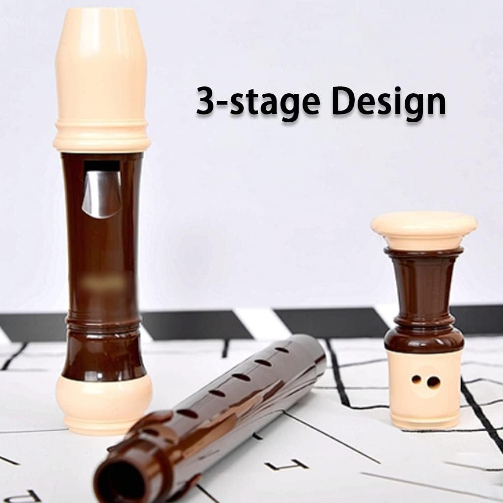 Recorders British Key C Soprano Recorder, Professional Performance Baroque Recorders, The Team Uses Flute Instrument, with Storage Bag + Cleaning Stick (Color : Brown, Size : Baroque)