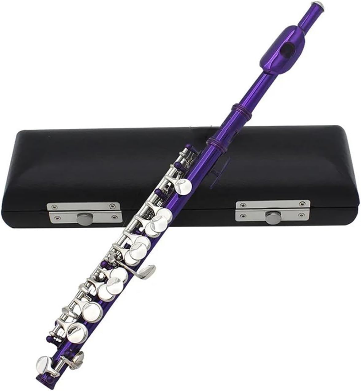 Professional Flute Purple Piccolo 16 Holes+E Key Woodwind Instrument Half-size Flute Cupronickel With Leather Box Musical Instrument
