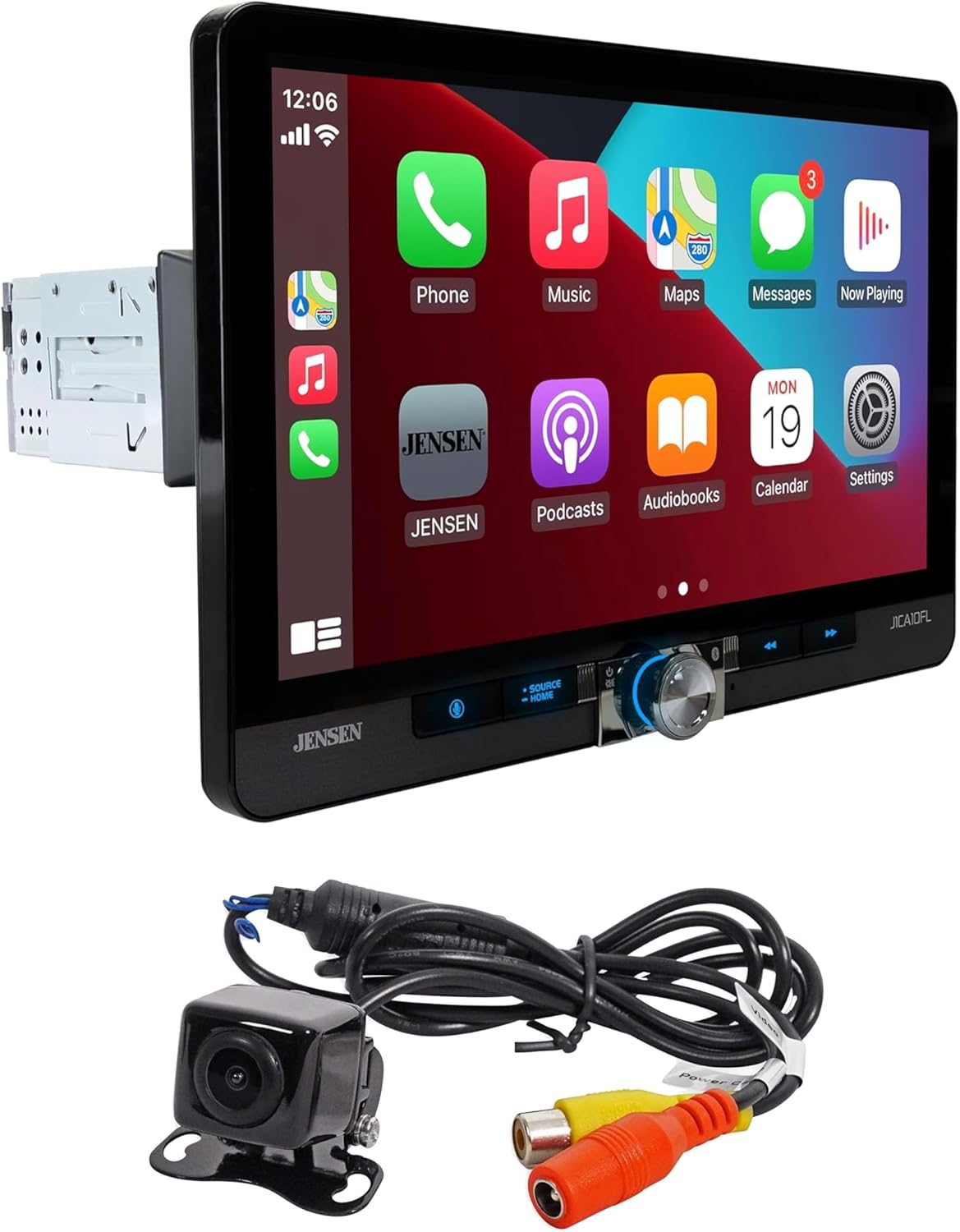 JENSEN J1CA10FL 10.1-inch Car Stereo & BUCAM100J Backup Camera Bundle