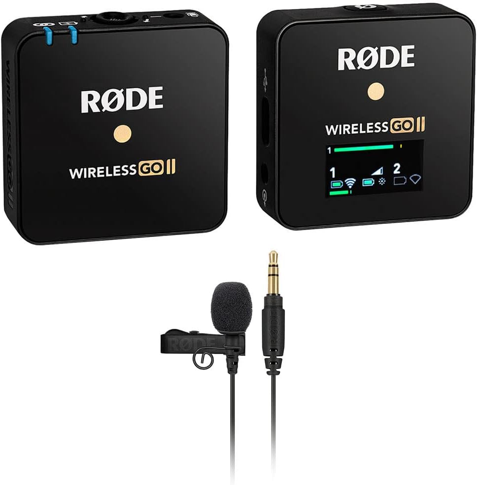 Rode Wireless GO II Single Compact Digital Microphone System/Recorder Bundle With Omnidirectional Lavalier Microphone for GO Systems