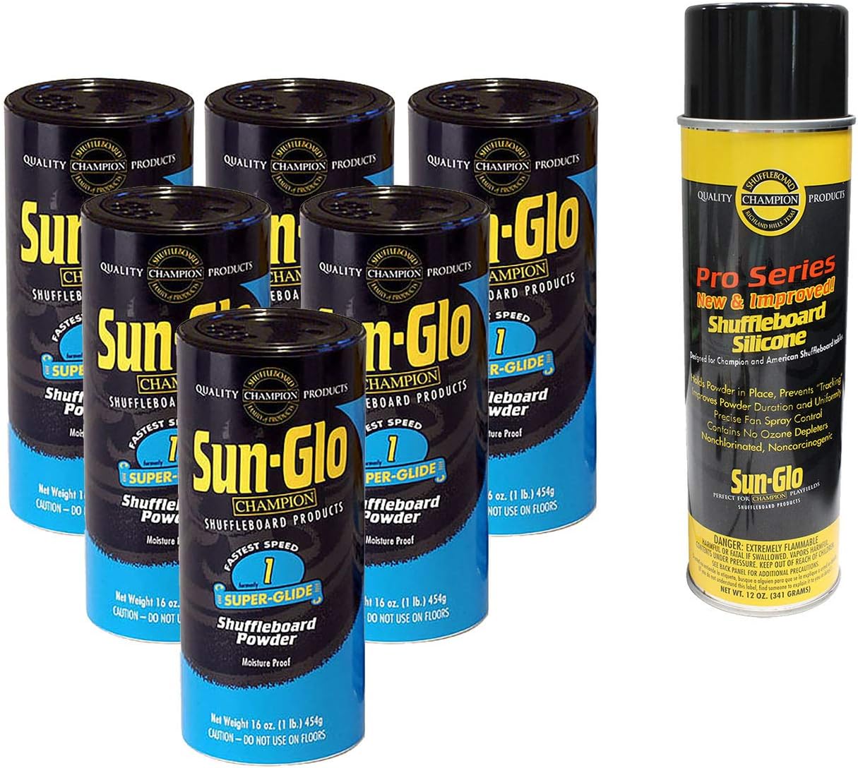 Sun-Glo 6 Cans #1 Super-Glide Wax w/ 1 Can of Silicone Spray