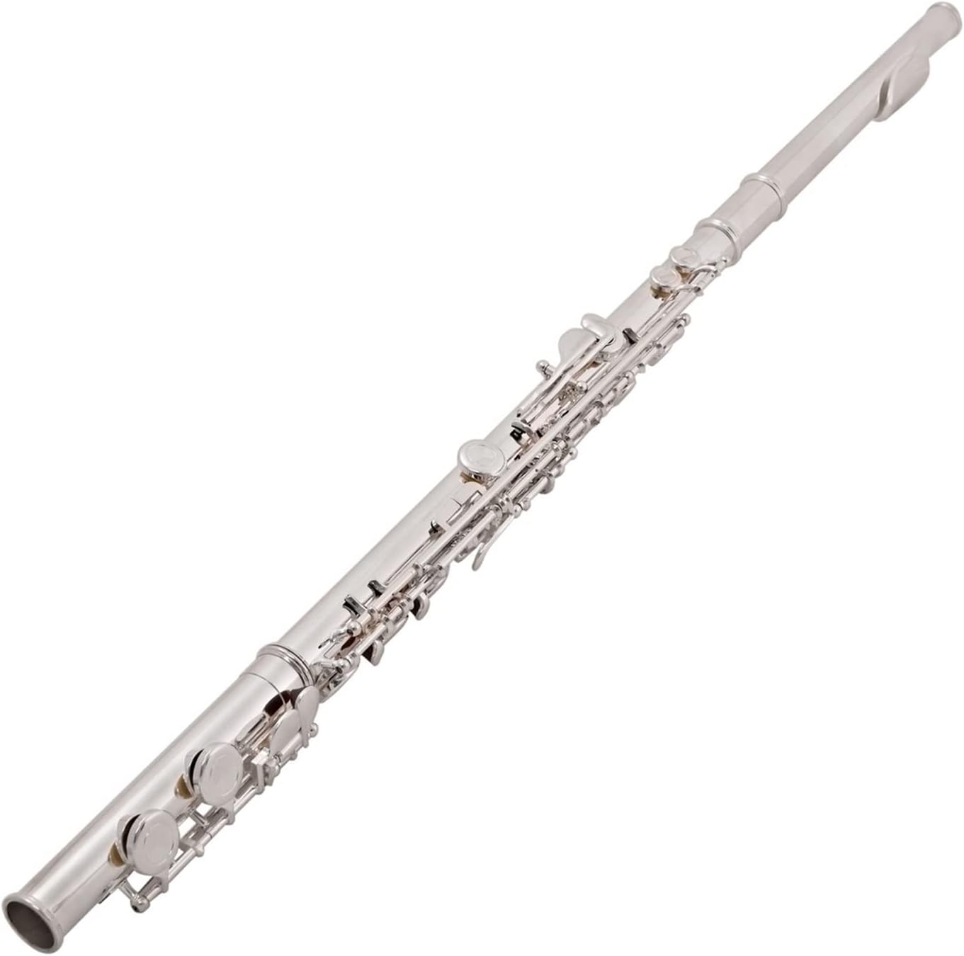 TSTS Flutes Musical Instrument Student Flute with Case 16 Hole Nickel-Silver Flute with Split E-Key Wind Instrument