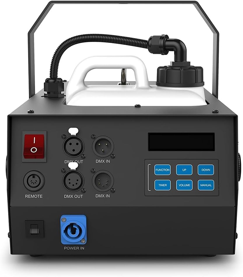 Chauvet H2000 Hurricane 2000 High-volume Fog Machine Bundle w/Pig Hog PHDMX10 Lighting Cable and Liquid Audio Polishing Cloth