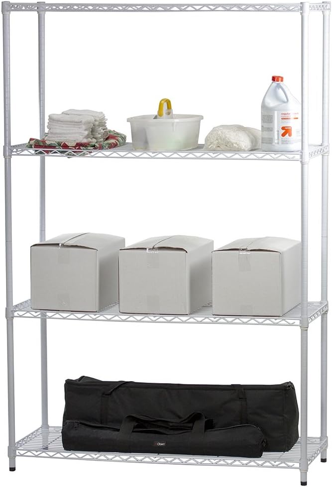 Shelving Inc. White Wire Shelving with 4 Tier Shelves - 18