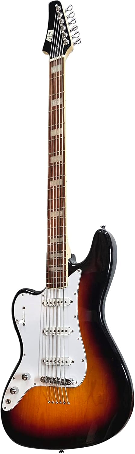 IYV-IS6-200 LH, 6 String Solid Body Baritone-Style Electric Guitar, 3T Sunburst, Left hand