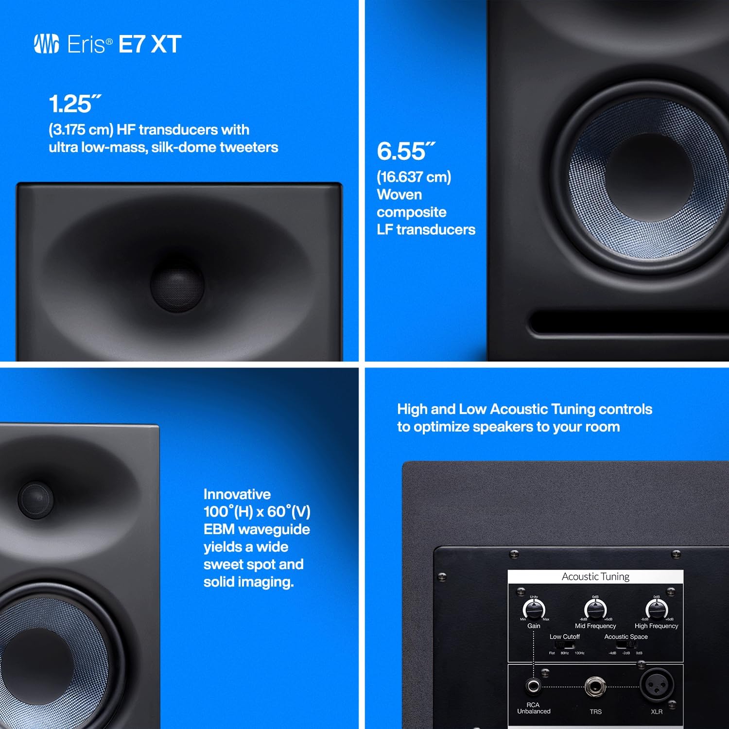 PreSonus Eris E7 XT 2-Way Active Studio Monitor with EBM Waveguide (Pack of 1)
