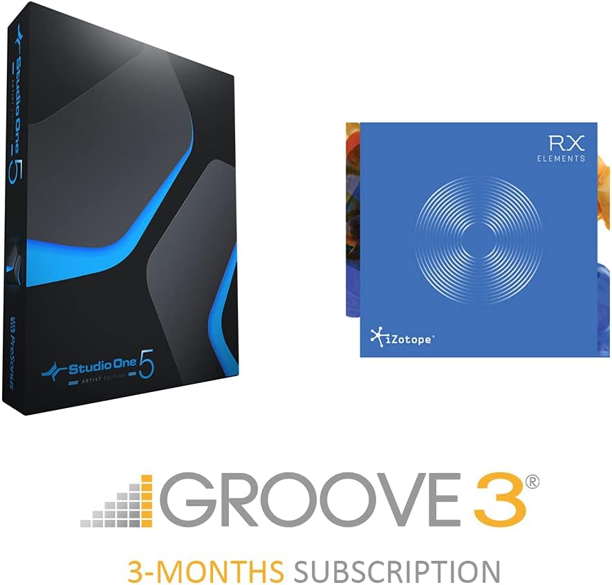 Blue Yeticaster Pro Broadcast Plus Pack Bundle with Presonus StudioOne 5 Artist DAW, iZotope RX Elements Plug-in and Groover 3 Tutorials 3-Month Subscription