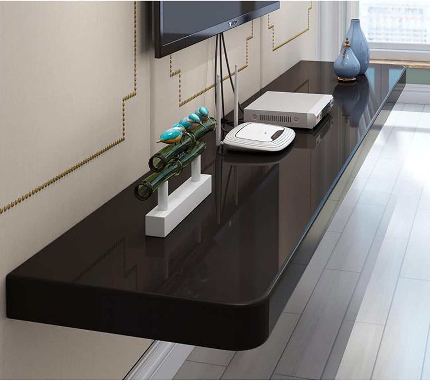 Wall Shelf Floating Shelf Wall mounted TV Shelf Entertainment Unit TV Stand TV Console Set top box Router DVD projector Toys Gaming Shelf TV board BookShelf Wall Mount Corner Shelves Wall Unit Decor