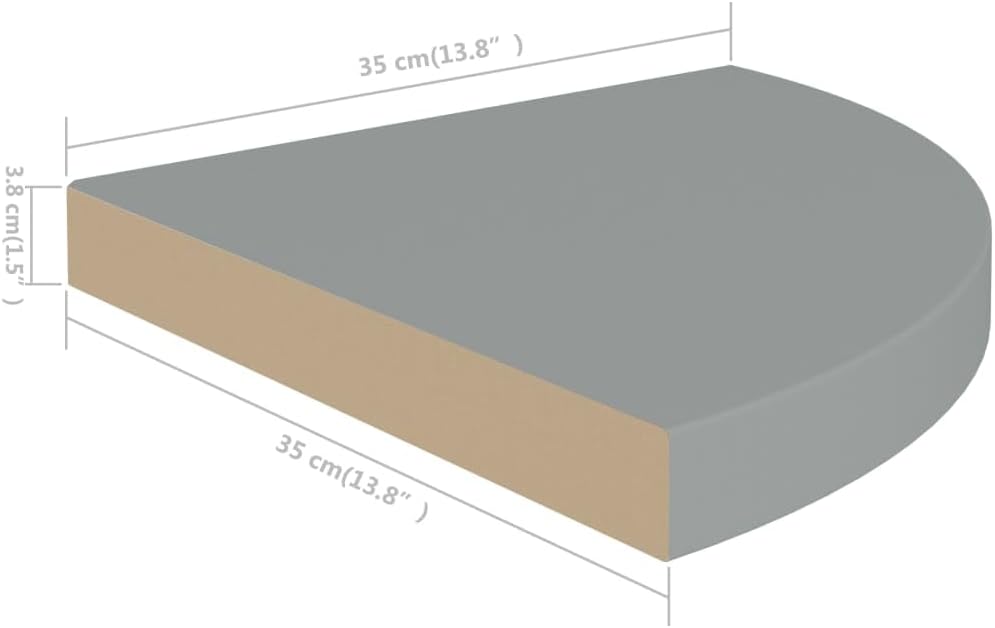 Floating Corner Shelves 2 pcs Gray 13.8