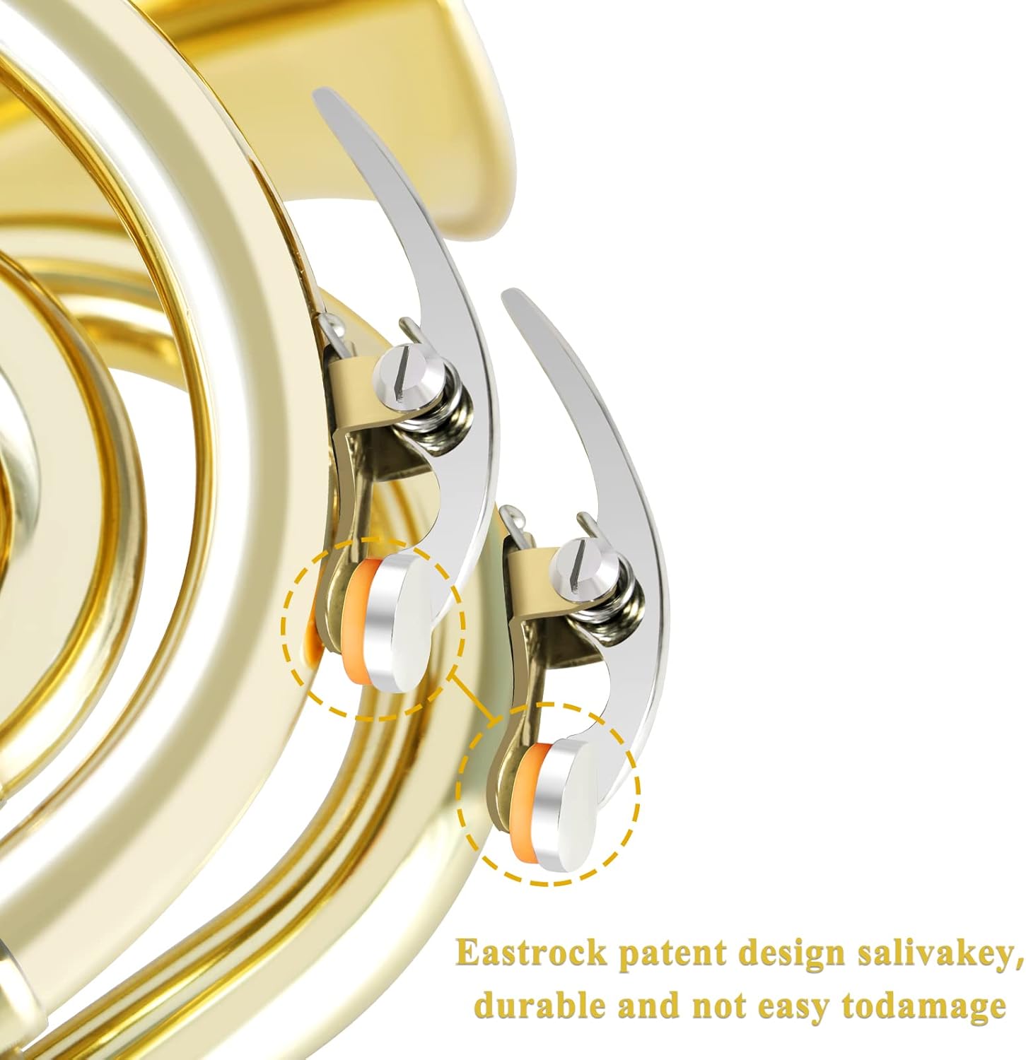 EASTROCK Pocket Trumpet Brass Bb Gold Lacquer Mini Trumpet with 7 C Mouthpiece, Hard Case, Strap, White Gloves, Cleaning Kit for Students and Beginners