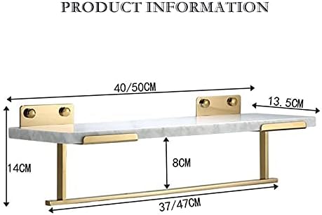 Shower Shelves Bathroom Shelf, with Towel Bar Bath Shower Shelf, Brass Bathroom Storage Bathing Accessories (Color : 40cm)