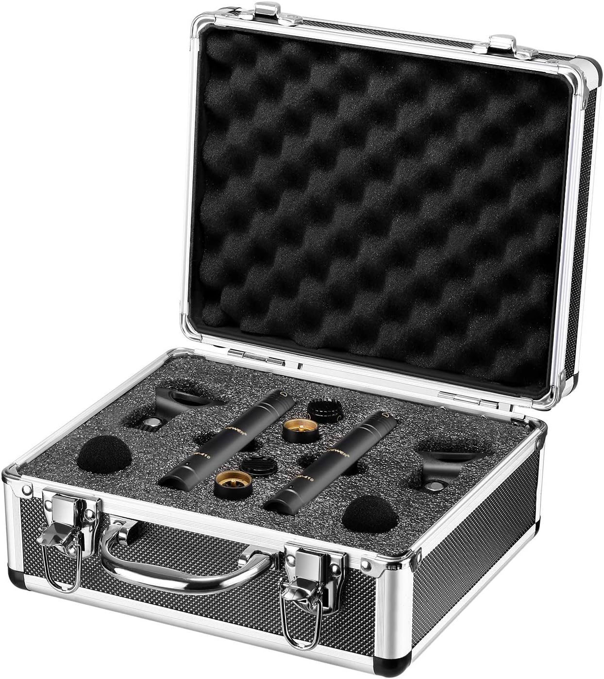 Neewer 2-Pack Pencil Stick Condenser Mic with Interchangeable Omni Cardioid and Super Cardioid Capsules Foam Windscreens Mic Clip and Carrying Case for Acoustic Woodwind Instruments