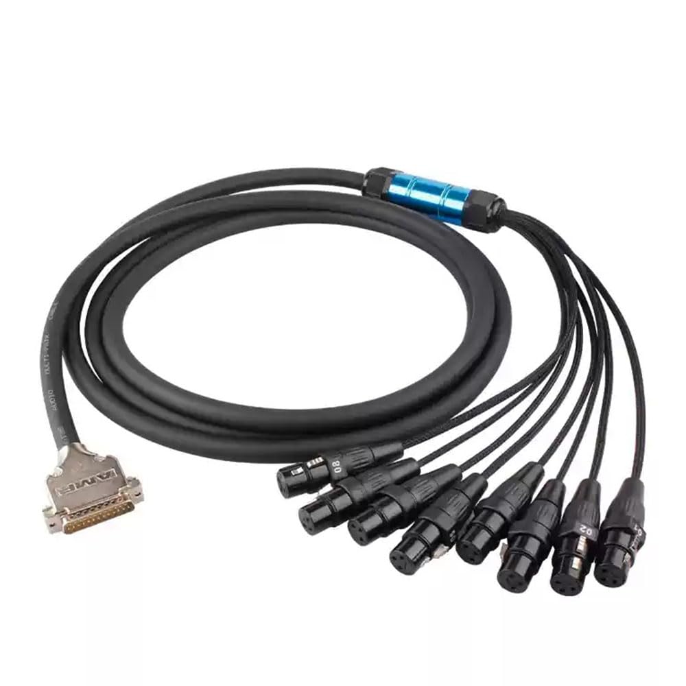 Professional DB25 Male to 8 XLR 3Pin Female Eight Channel Analog Audio Signal Cable for Mixing Console PVC Cable 75CM