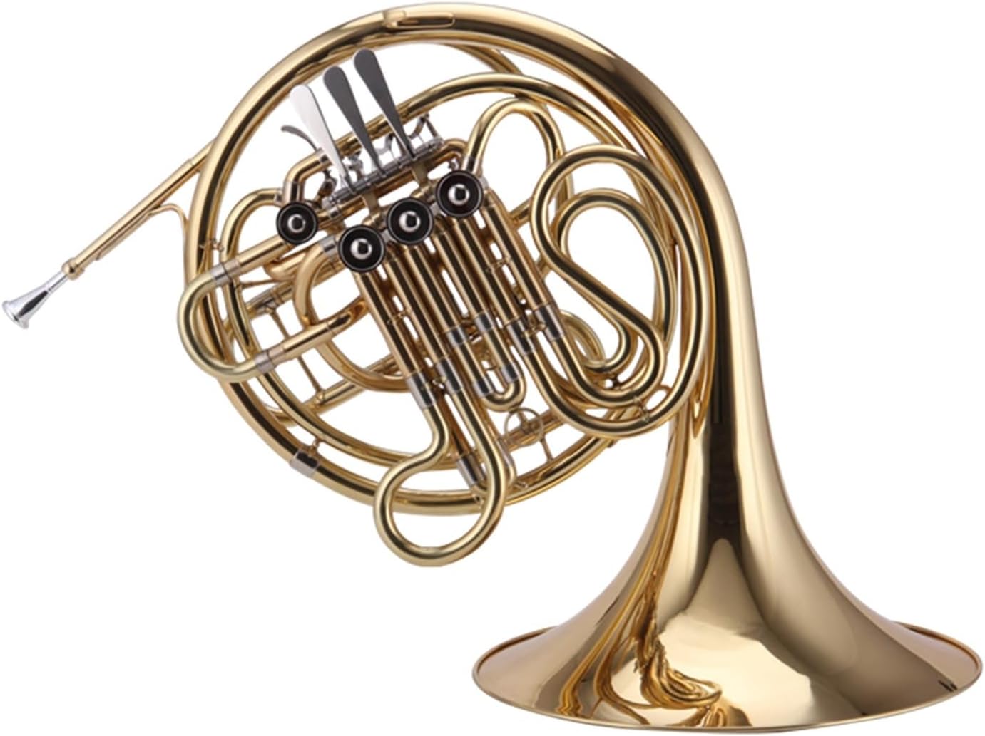 4 Key French Horn Four Key Double Row B Flat To F Brass Lacquer Gold Round Professional Performance