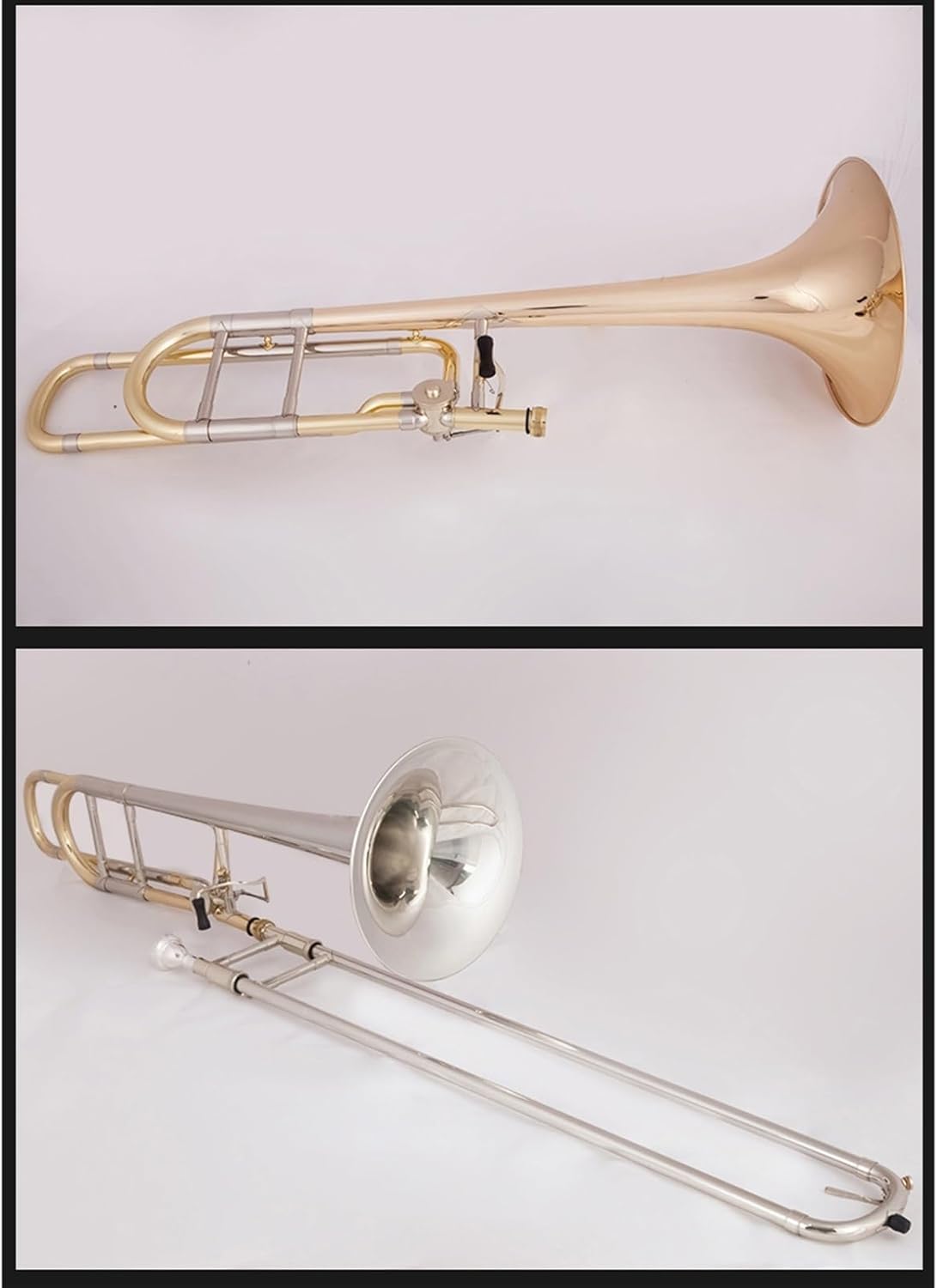 Professionals euphonium Alto Trombone B Flat White Copper Pull Tube Phosphor Copper Beginner Performance(Phosphor copper)