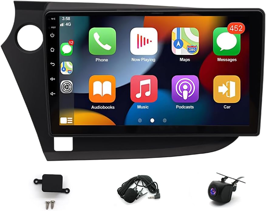 4+64G Car Radio Upgrade for Honda Insight 2009-2014, Support for Wireless Carplay&Android Auto, 9