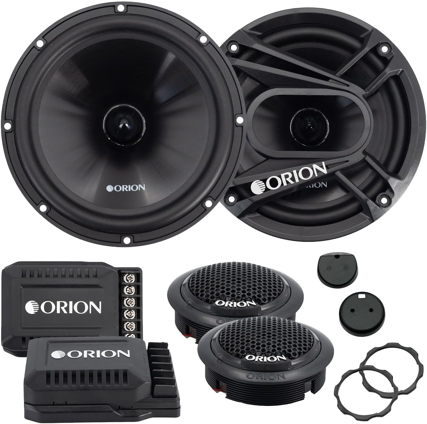 ORION Cobalt Series CB65C 2-Way Car Audio Component System - 6.5” Speakers, Full Range, Enhanced Bass, 280W, 4 Ohms, Easy Installation, 1” Silk Dome Tweeter, External Passive Crossover (Pair)