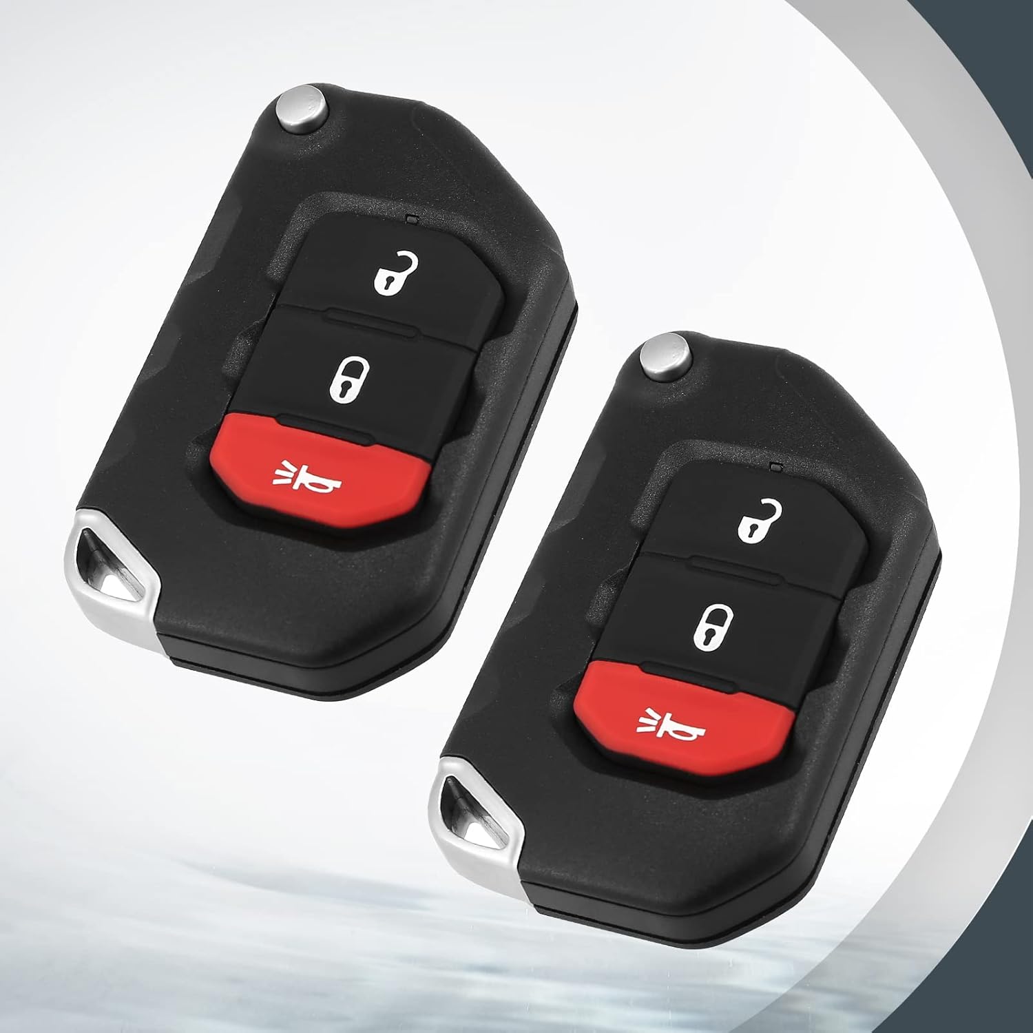 Smart 3 BTN Remote Car Key Replacement for Jeep Wrangler JK 2018, 2019, 2020 with FCC ID: OHT1130261 by NorthAmerica Remote (Pair)