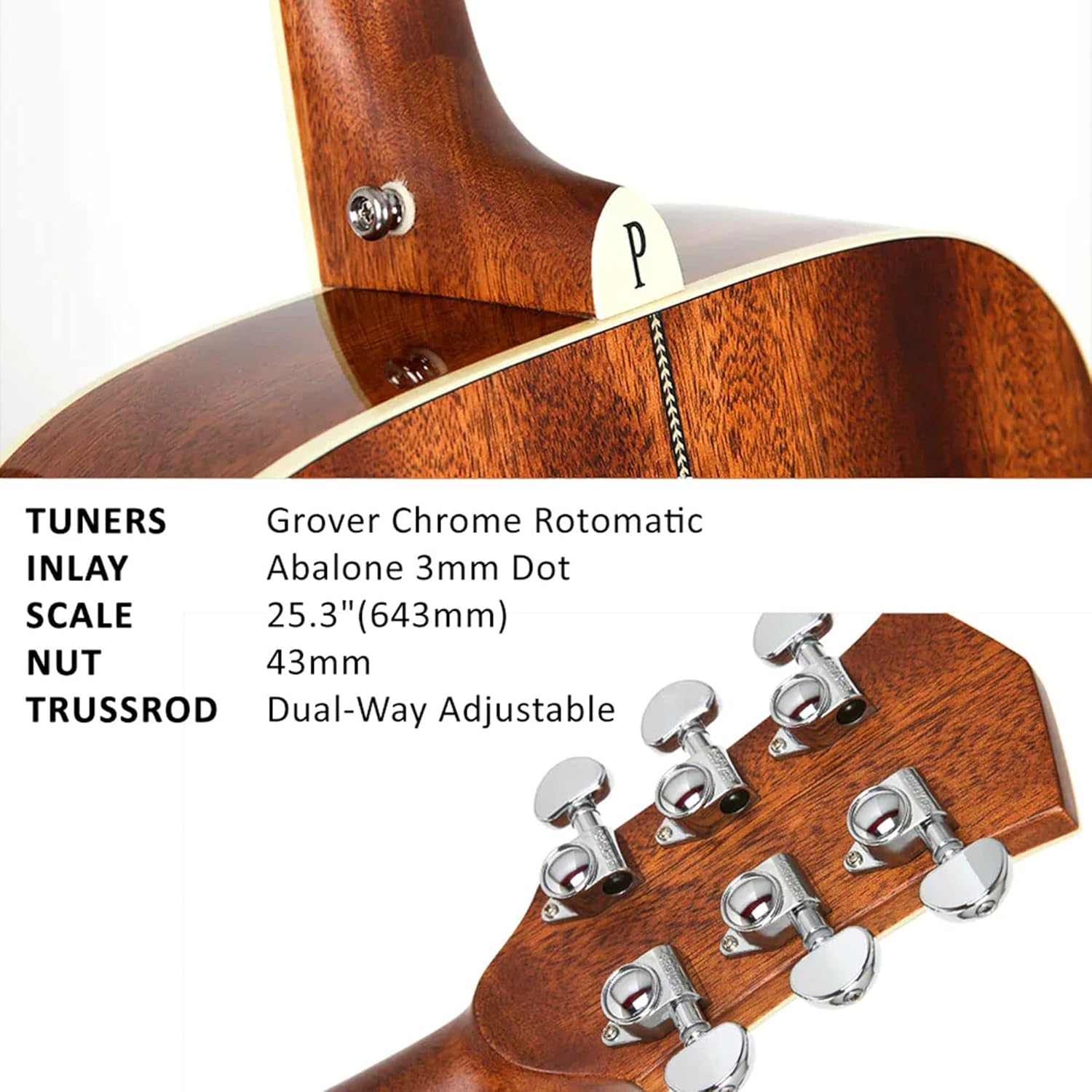 Parkwood P670 Grand Concert Cutaway Semi Acoustic Guitar - Natural