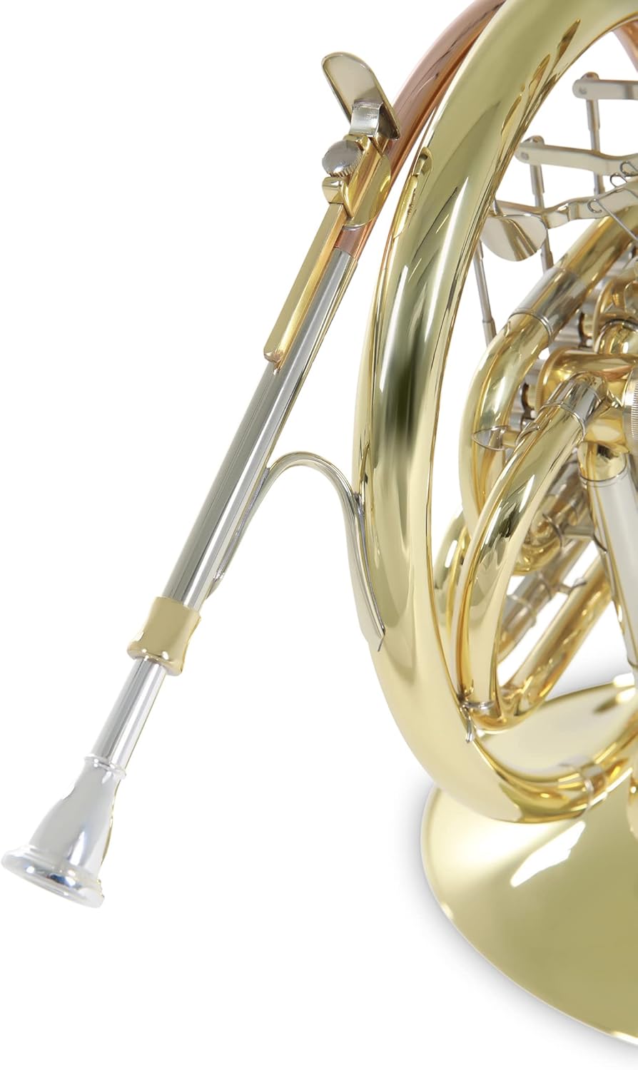 children Bb French Horn MOD.HR212B lacquered finish with Light weight form shaped case, Yellow,Gold,Silver (RB701401)
