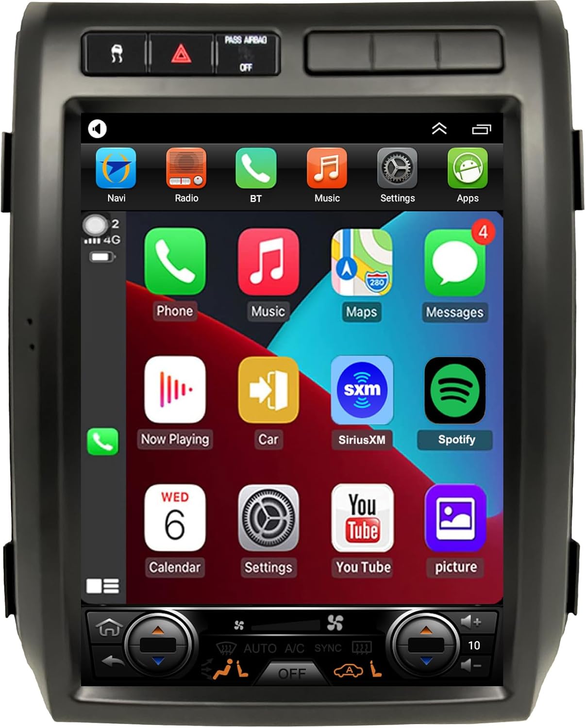 for Ford F150 Radio Upgrade 2009 2010 2011 2012, 8core CPU Stereo System,12.1inch Touch Screen,Carplay and Android Auto,Free Camera (Only fit Manual AC!)