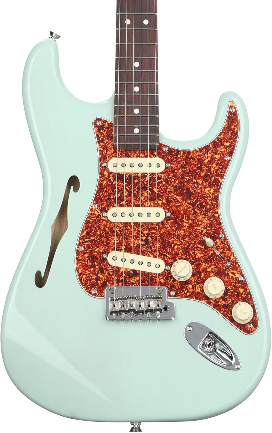 Fender American Professional II Thinline Stratocaster Electric Guitar - Transparent Surf Green