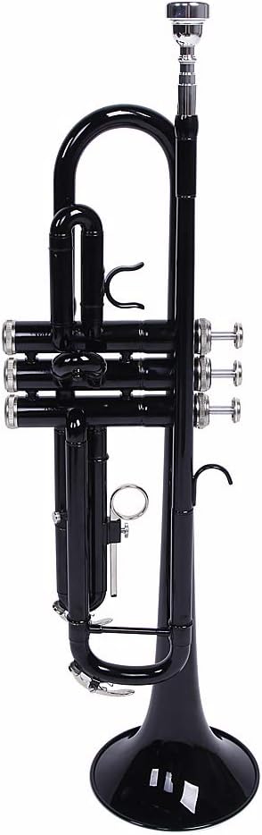 Standard Trumpet Brass Gold Bb Trumpet for Students and beginners w/Gloves,Mouthpiece (Black)