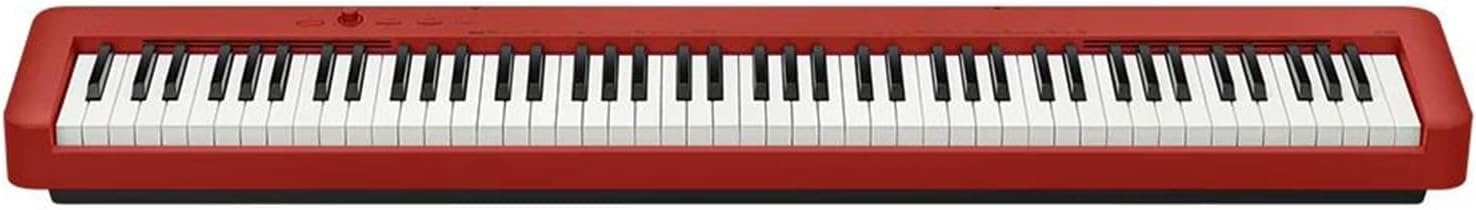 Beginner Electric Digital Piano Electric Piano 88 Keys Weight Hammer Recording Function Stylish And Portable Supports Two Power Supply(Red)