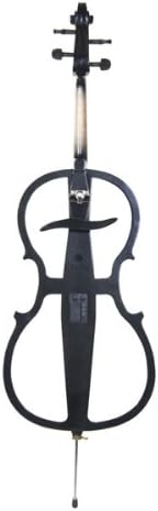 Cecilio 4/4 Electric Cello with Ebony Fittings, Professional Silent Electric Cello Kit with Bow, Rosin, Aux Cable and Headphone, Musical Instrument for Beginners, Black Metallic