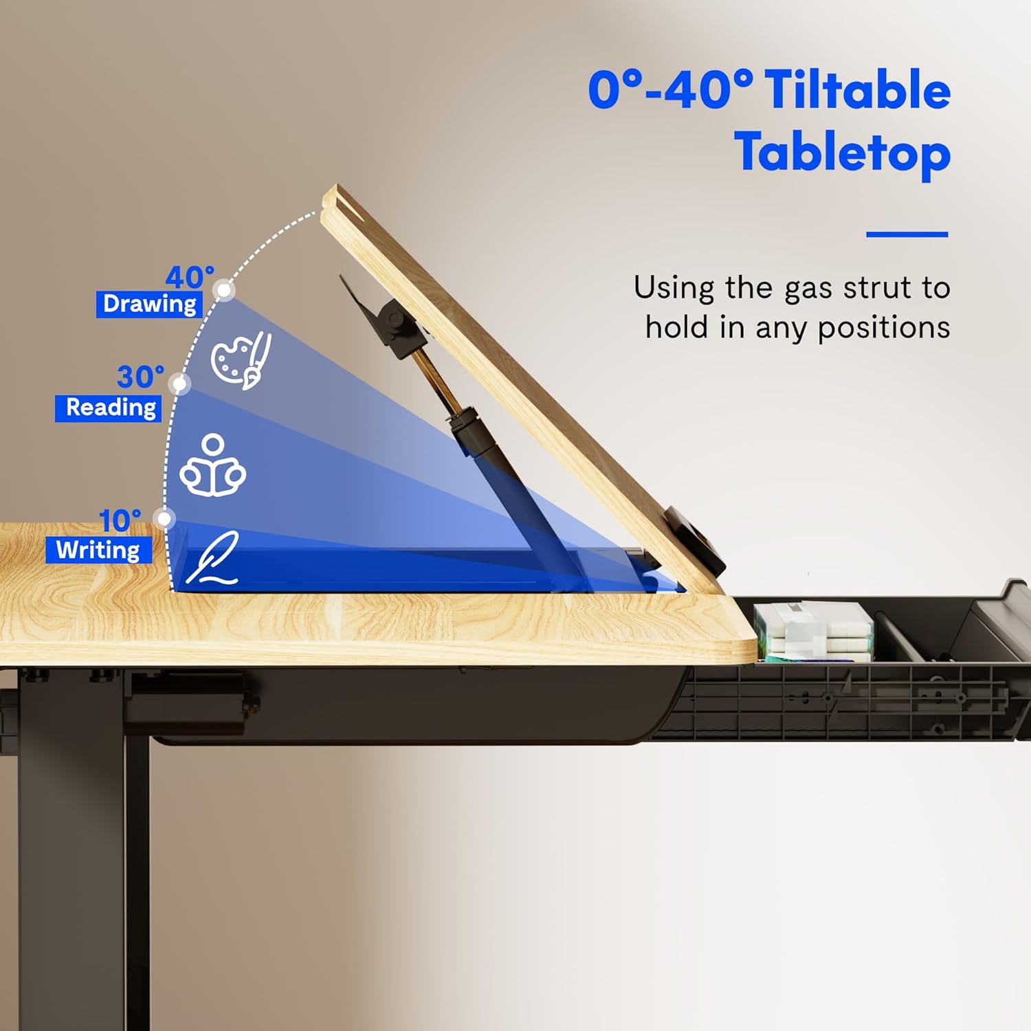 FLEXISPOT Electric Drafting Table Adjustable Height 47.2