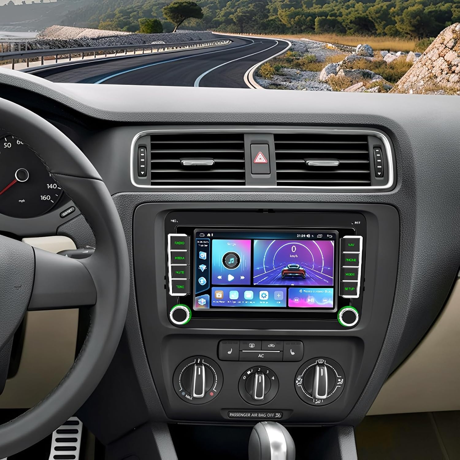 4G+64G Android Car Stereo for Volkswagen Golf/Jetta/Seat/Passat/Beetle/Tiguan/Touran with Radio CarPlay, Support for Wireless Android Auto 7