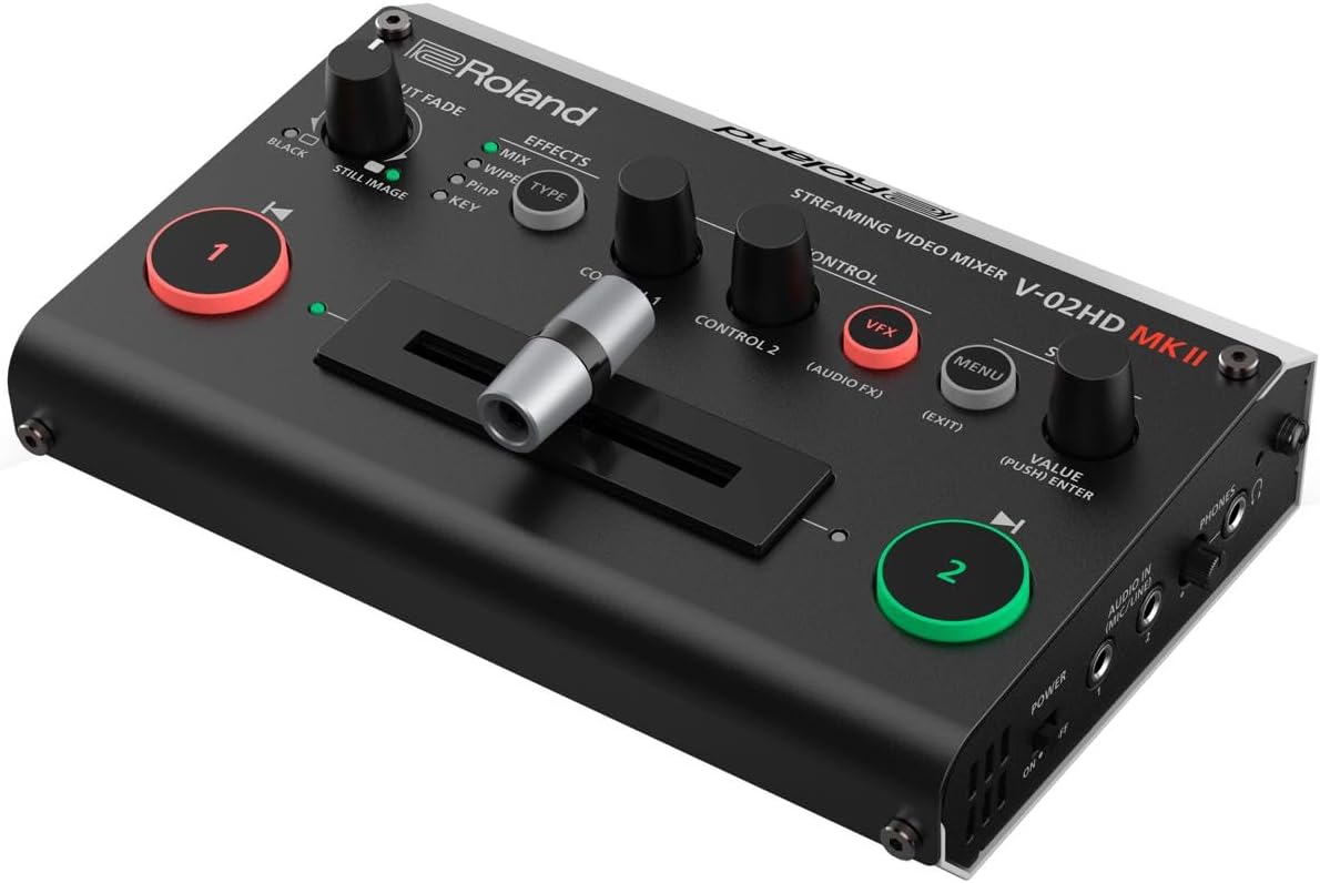 Roland V-02HD MK II – Streaming Video Mixer – The World’s Easiest Two-Camera Livestreaming Solution. Ideal for Online Teachers, Gamers, Worship and All Other Content Makers