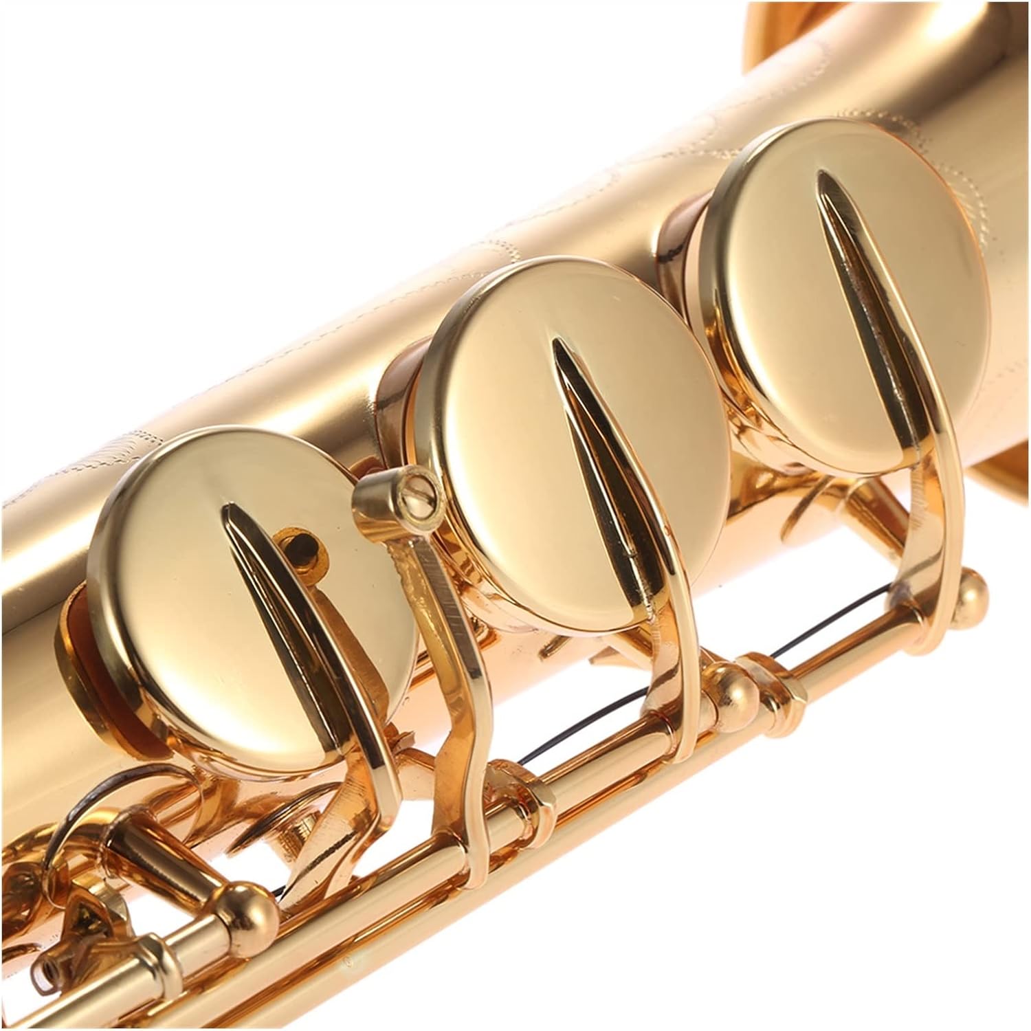 Brass Straight Saxophone Bb B Flat Woodwind Instrument Natural Shell Key Carve Pattern with Case Beginner Saxophone